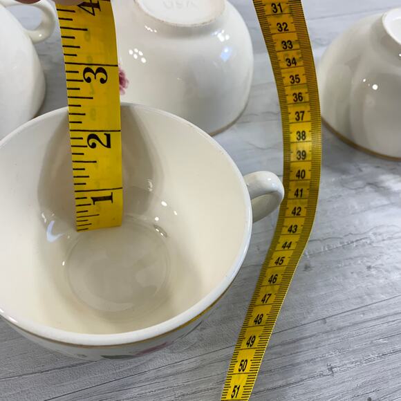 Vintage Hall Superior Quality Heather Rose Teacups Set of 4 - Picture 12 of 12